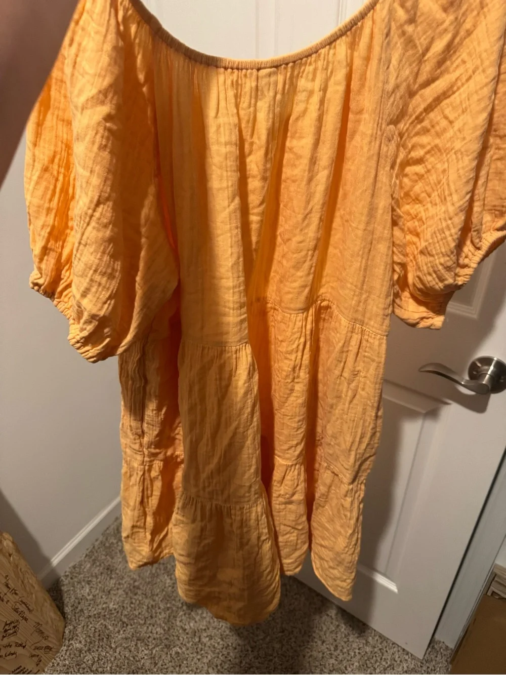 Off Shoulder Tiered Cotton Dress